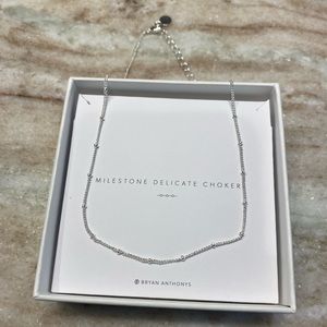 NEW Bryan Anthonys Milestone Delicate Silver Choker Necklace